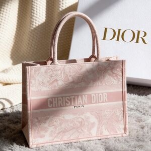 Large Dior Book Tote Bag Pink